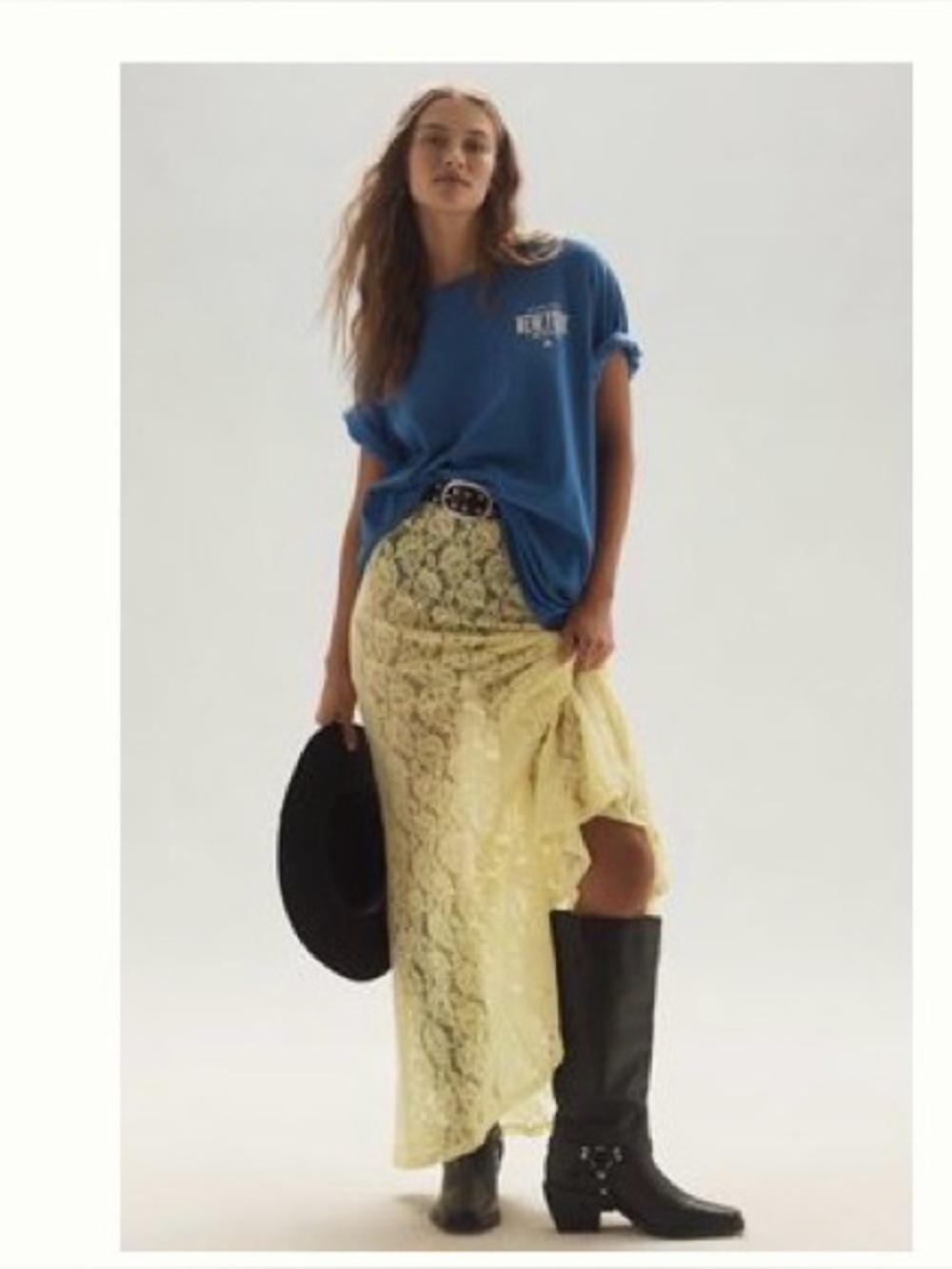 By Anthropologie Sheer Lace Maxi Skirt